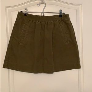 Olive green J. Crew corduroy skirt